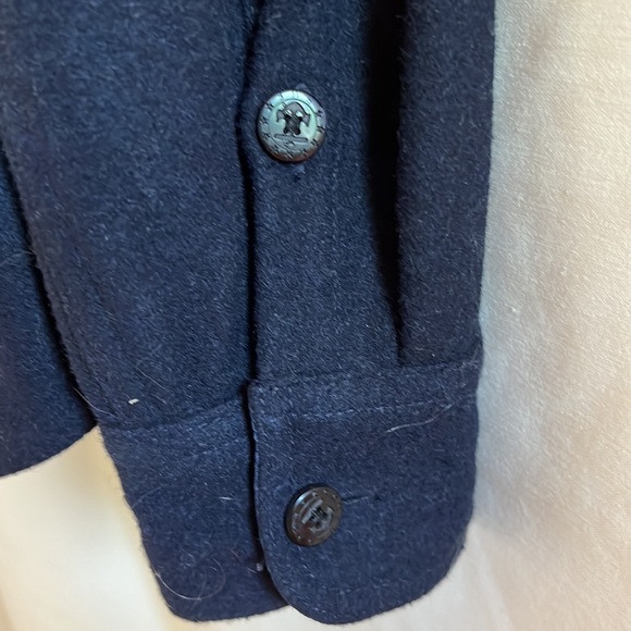 HUF Size Medium Melton Wool Blend Navy Button Up shirt - Picture 12 of 13